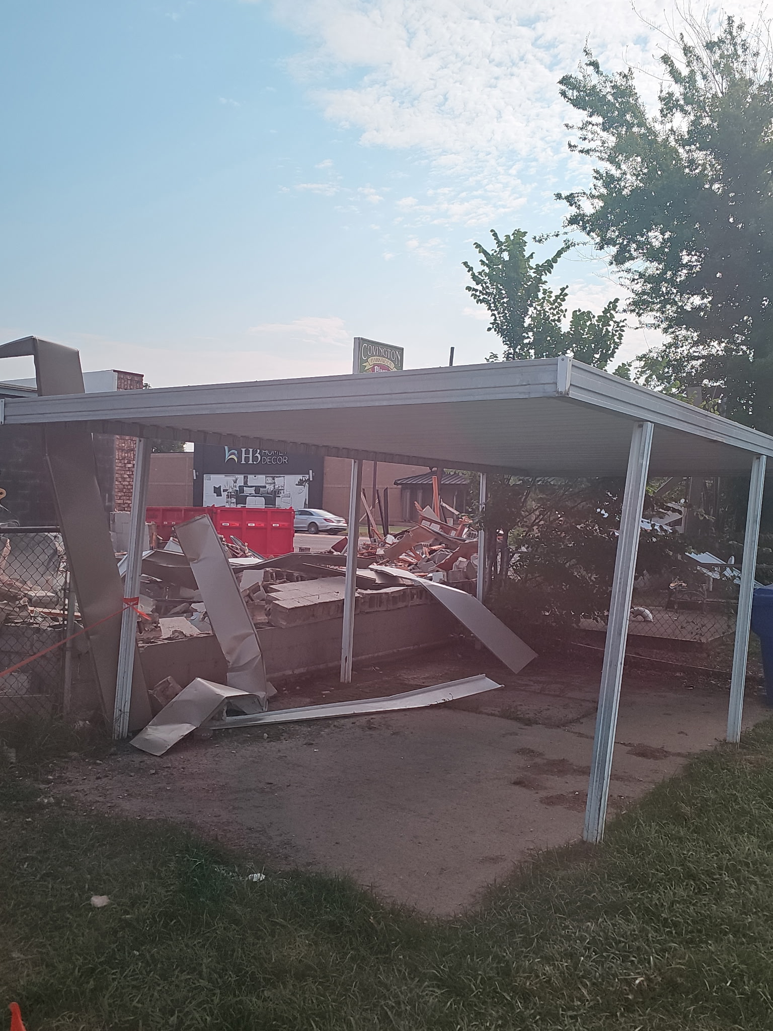 Demolition and debris-clearing progress at the Conway project.