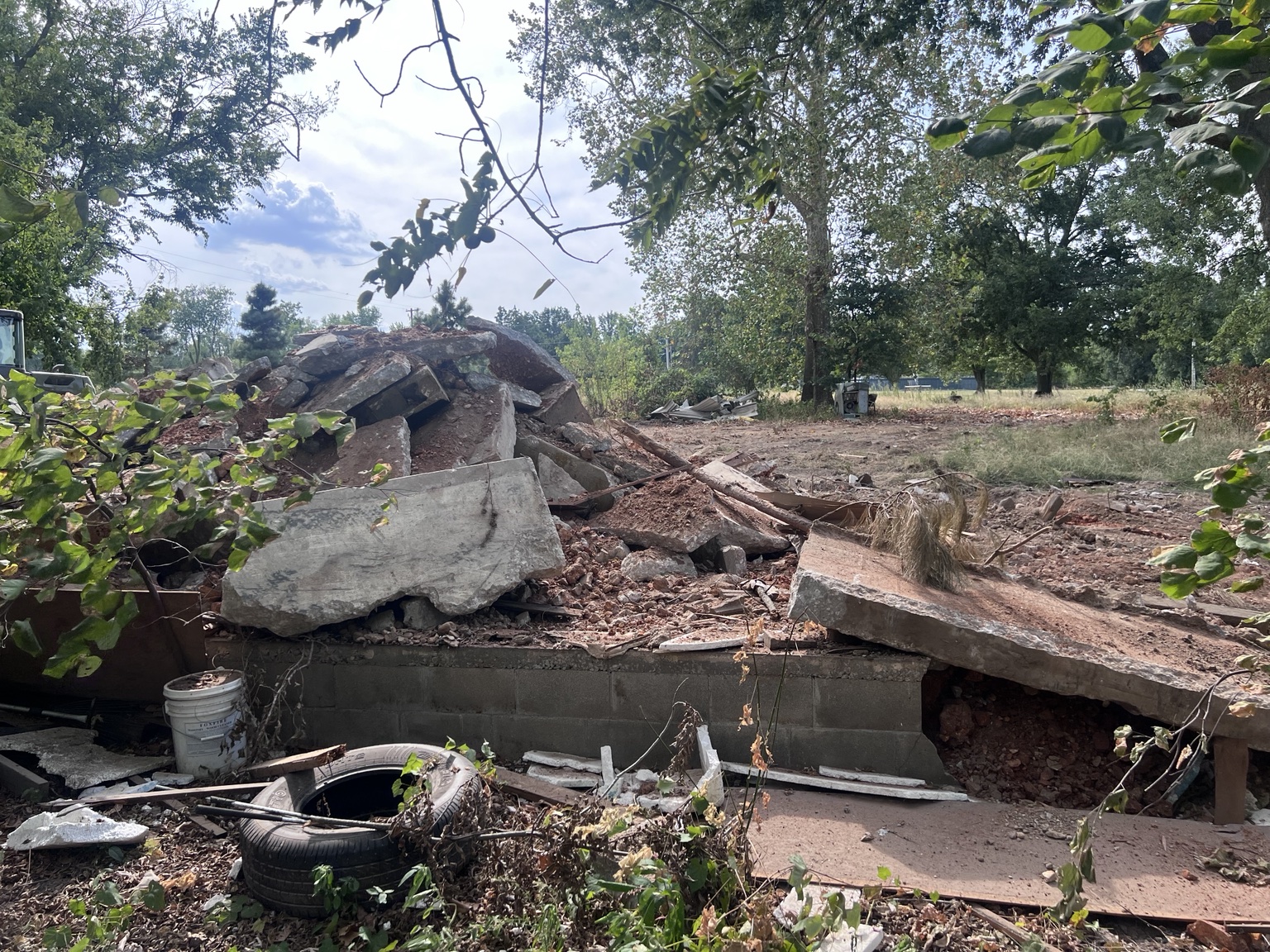 Removed material during the demolition work.